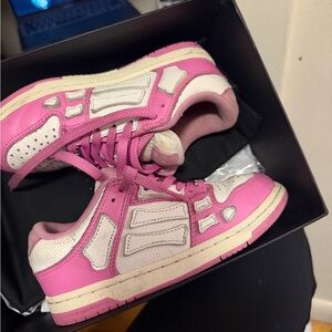AMIRI Pink and White Low-Top Sneakers